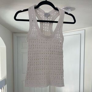 Wai Ming Cotton Crochet Racerback tank